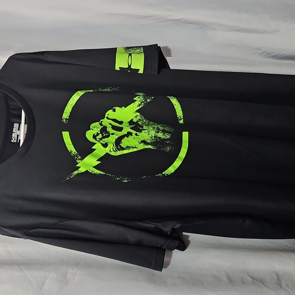 Under Armour Black Tee with Neon Green Graphic